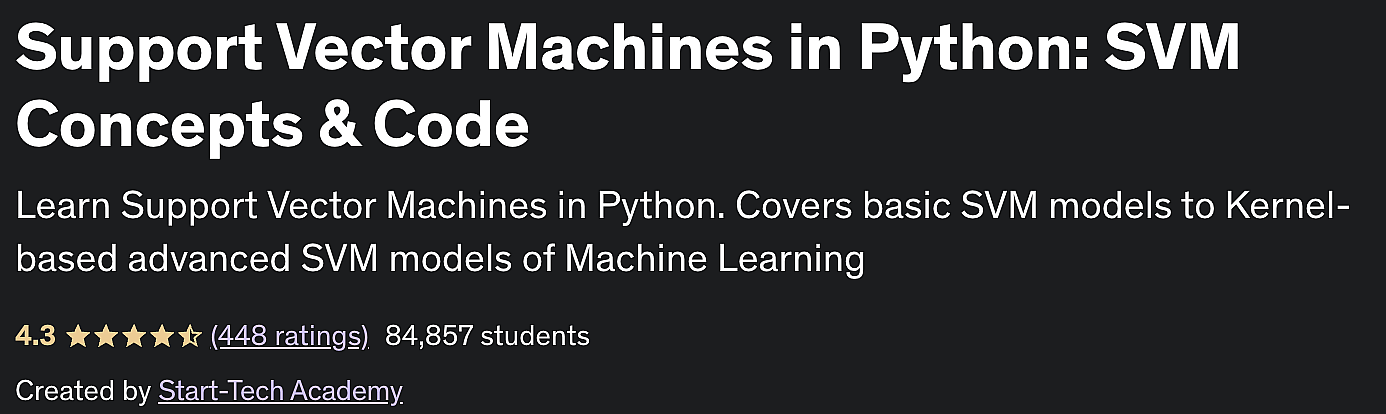 Svm machine learning discount python code