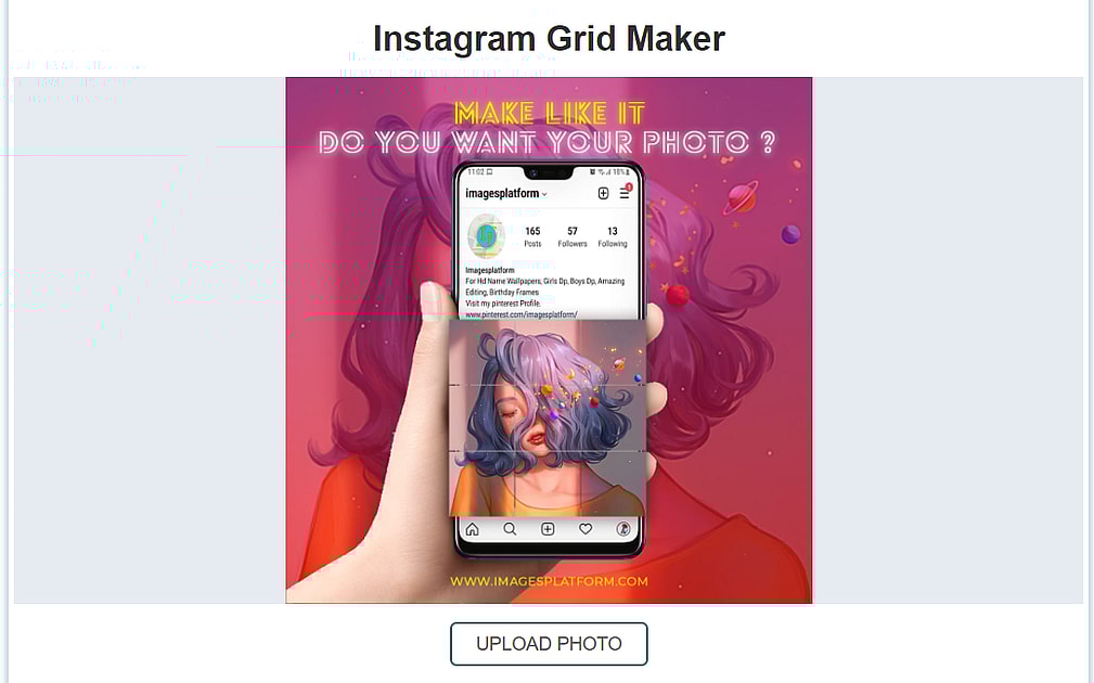 Instagram outlet grid app