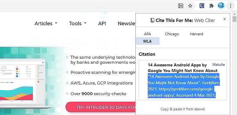 Cite this for sales me extension