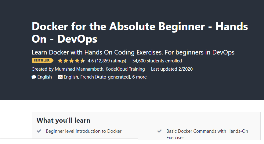 Docker for absolute beginners from Udemy