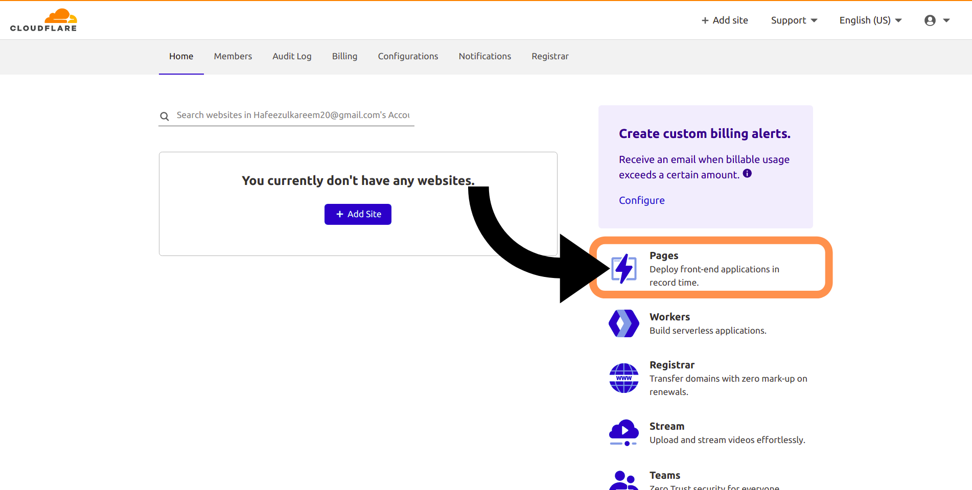 Cloudflare Dashboard