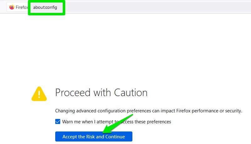 Access Firefox preferences