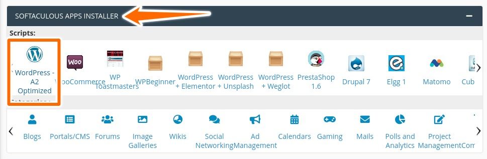 a2 hosting-wordpress installer