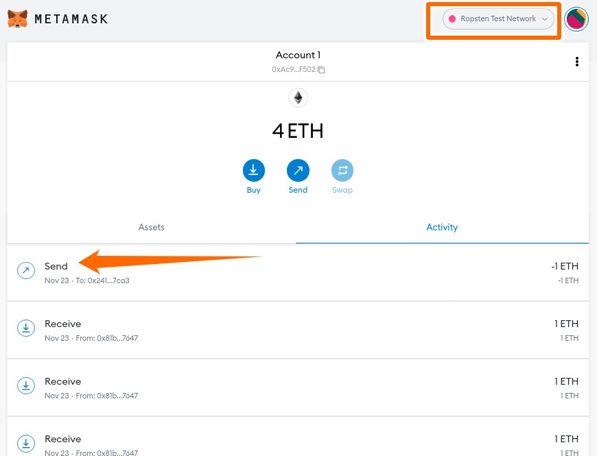 metamask transaction history