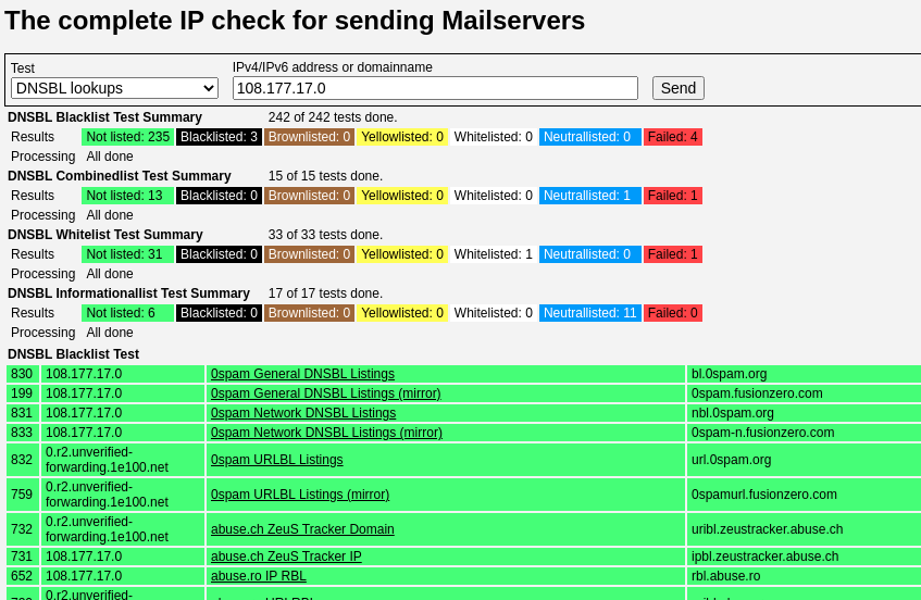 multi RBL blacklist checker