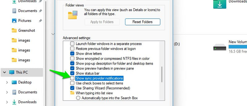 Disable ads in the File explorer