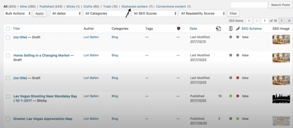 orphaned content on yoast