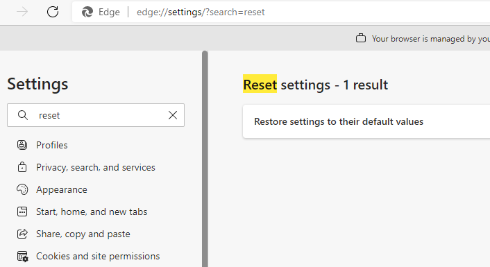 microsoft edge reset for spotify web player not working