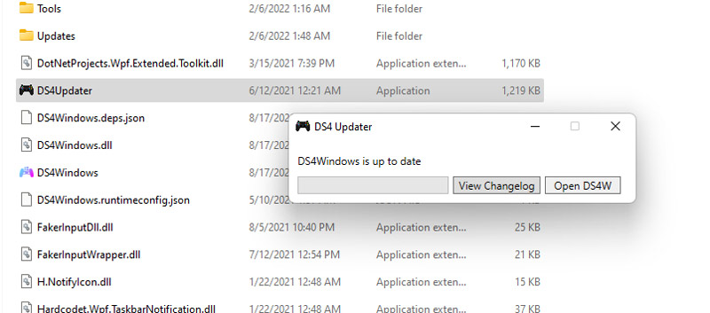 Updating DS4Windows