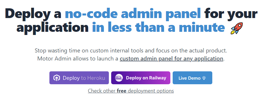 motor admin- no code platform