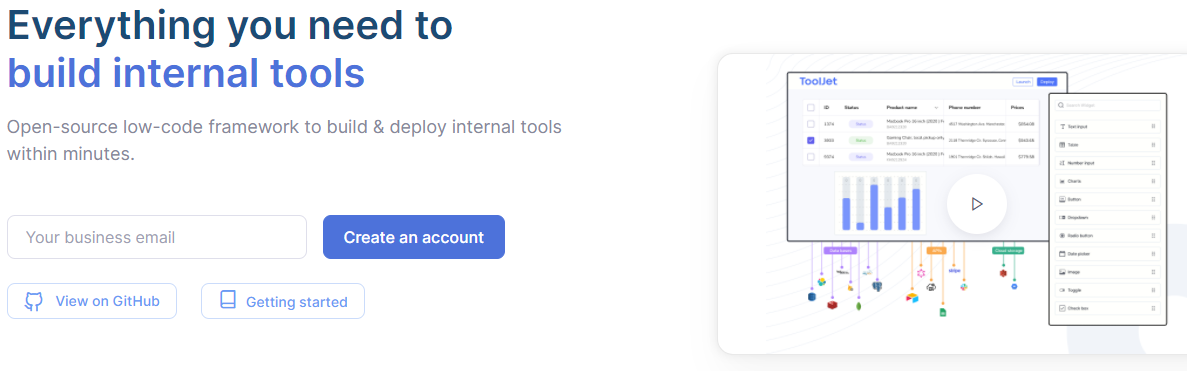 tooljet-low code platform