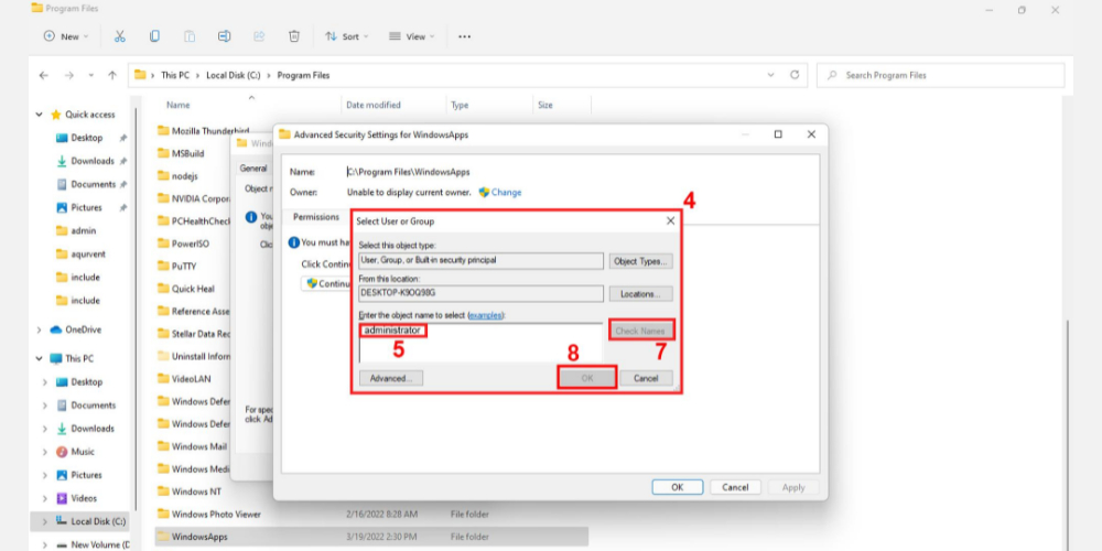 Choosing Name in The Object Name field