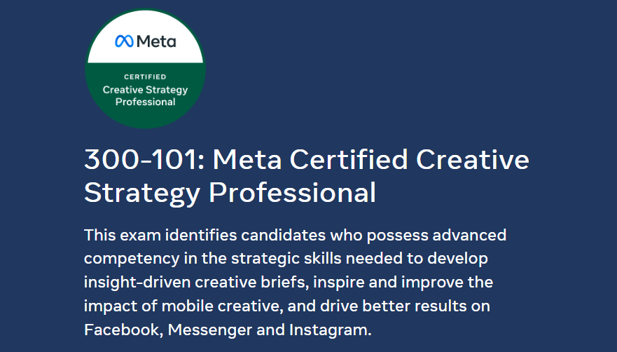 meta creative strategy certificate