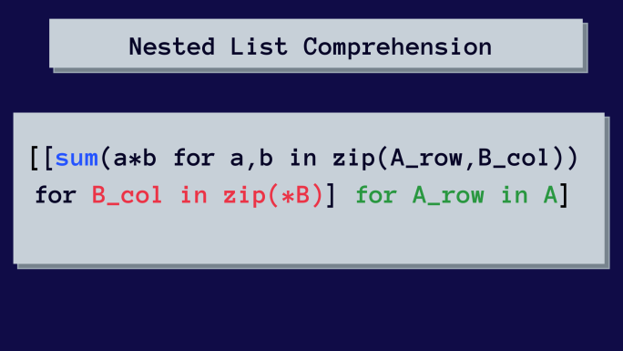 nested-list-comprehension-matrix-multiply