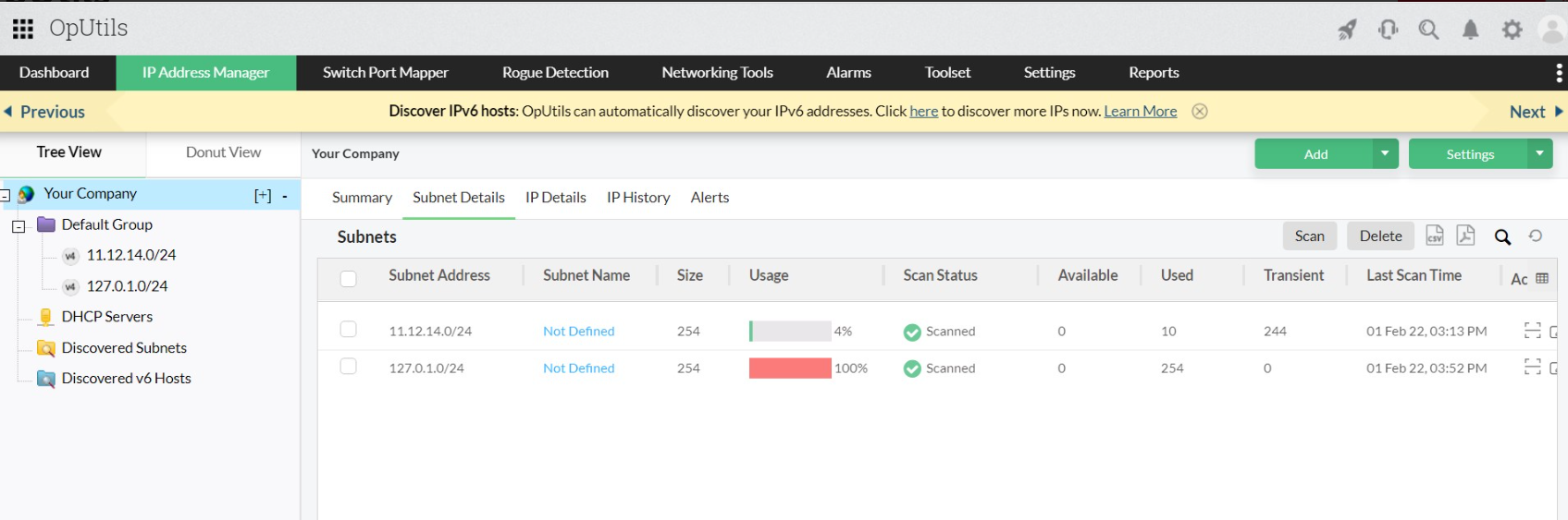 oputils ip address manager