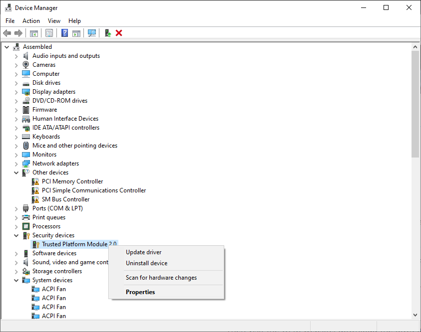 update TPM driver to fix tpm device not detected