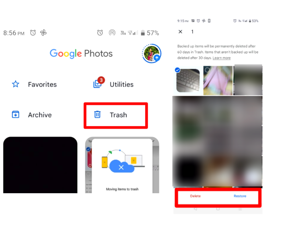 screenshots in google photos