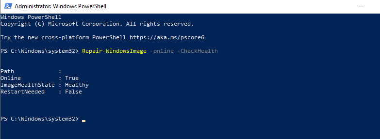 PowerShell to perform the DISM command