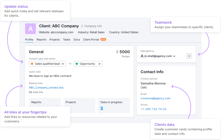 Semrush CRM for agencies