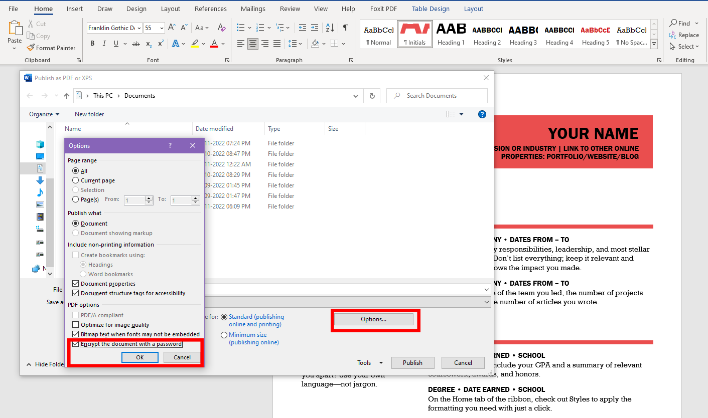 MS Office’s “Encrypt With Password” Feature