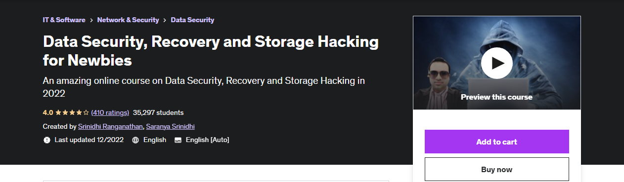 Data Security, Recovery and Storage Hacking for Newbies Udemy