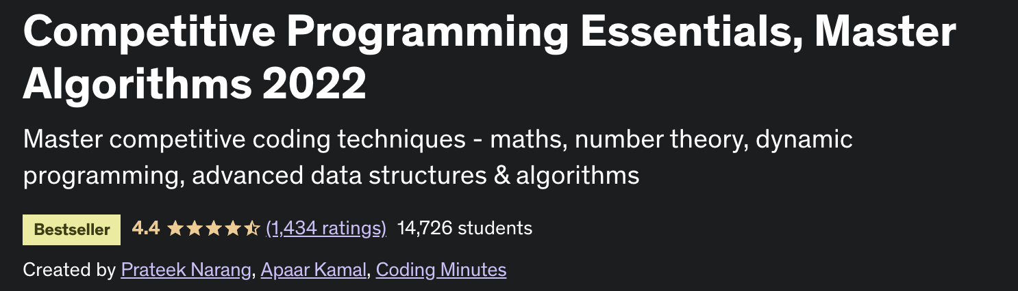 Competitive Programming Essentials, Master Algorithms