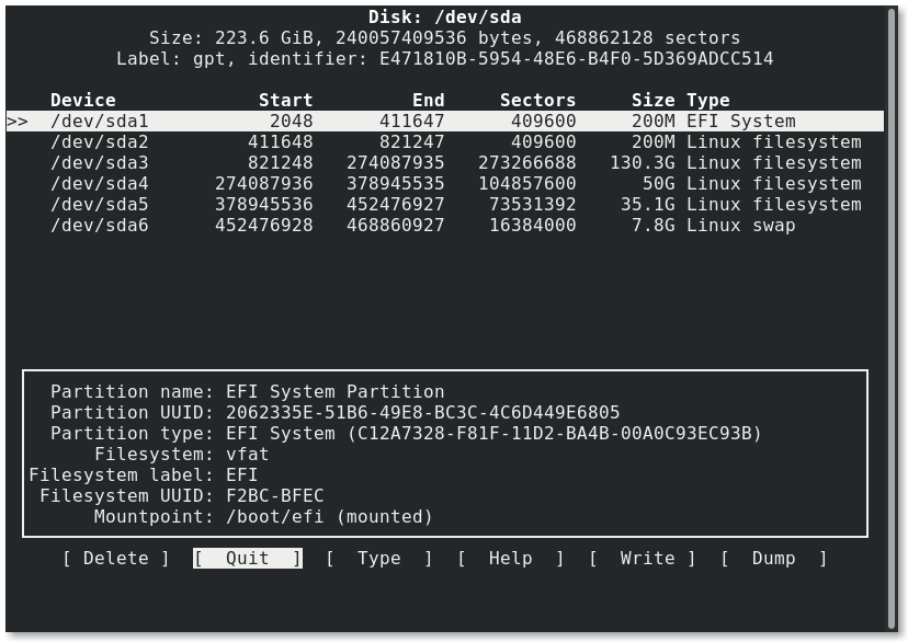 cfdisk