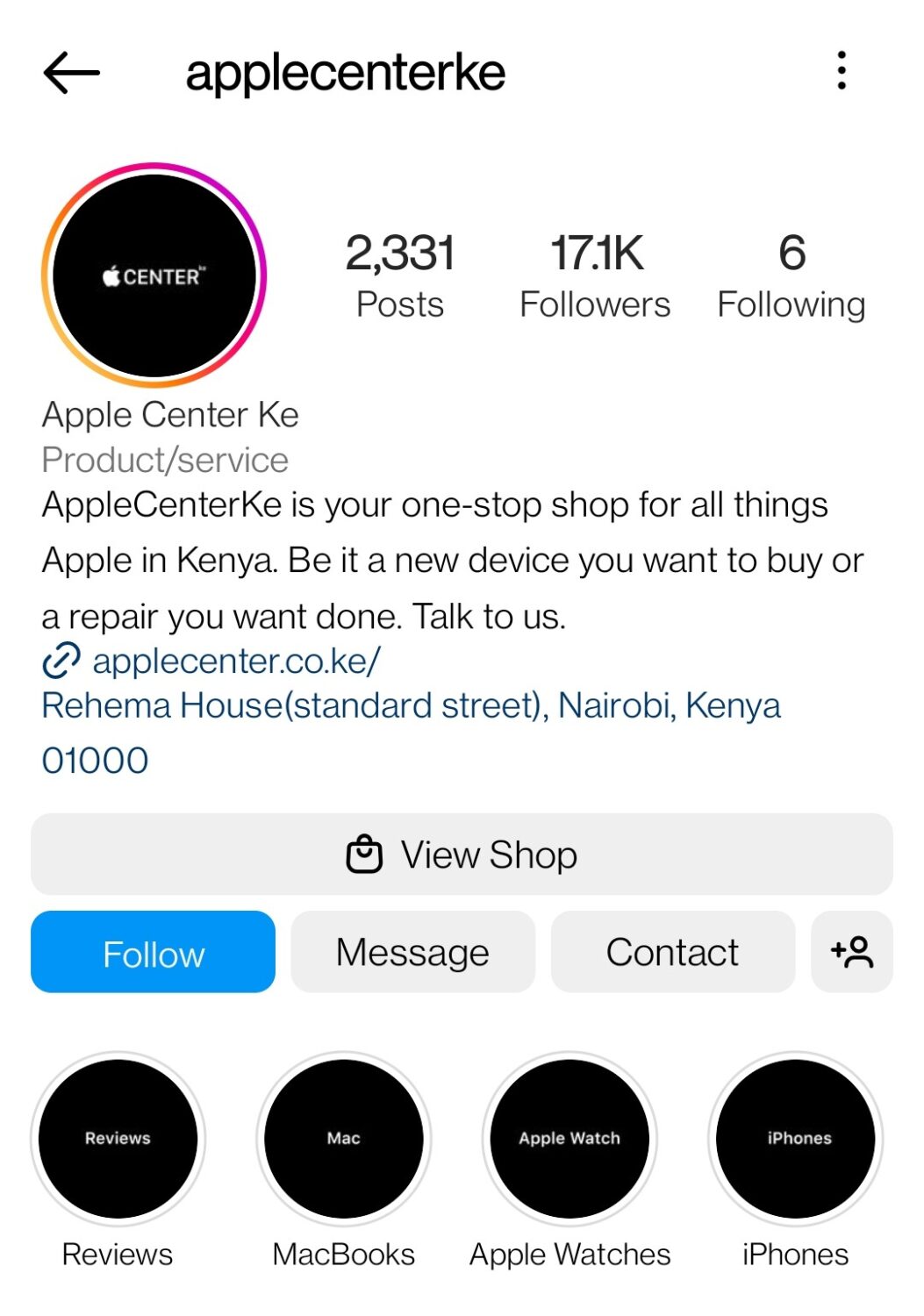 apple-instagram-business-account-for-kenya