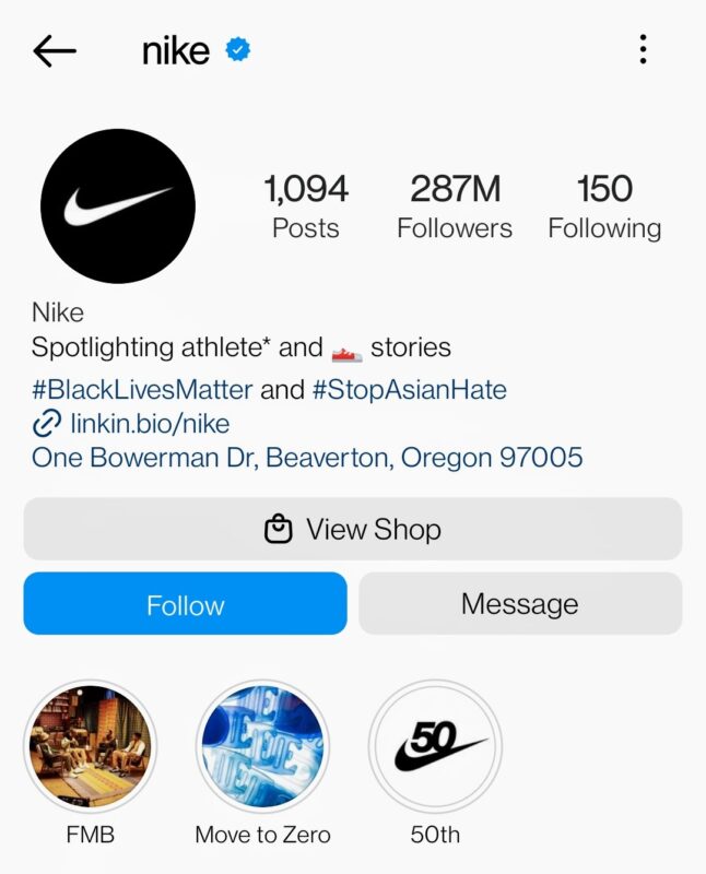 nike-instagram-business-account