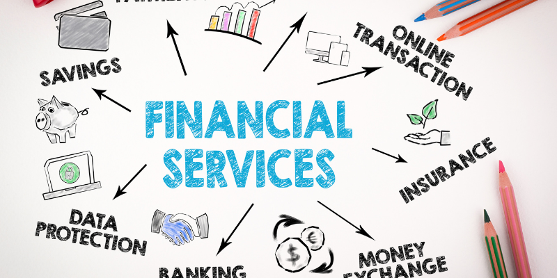 A data repository with the word financial services written on a piece of paper.