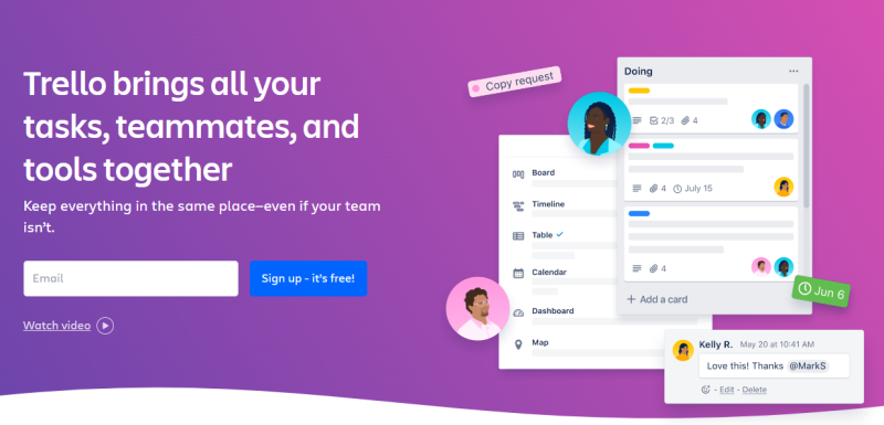 Trello homepage
