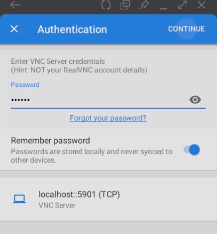 A screenshot of the vswitch login screen.