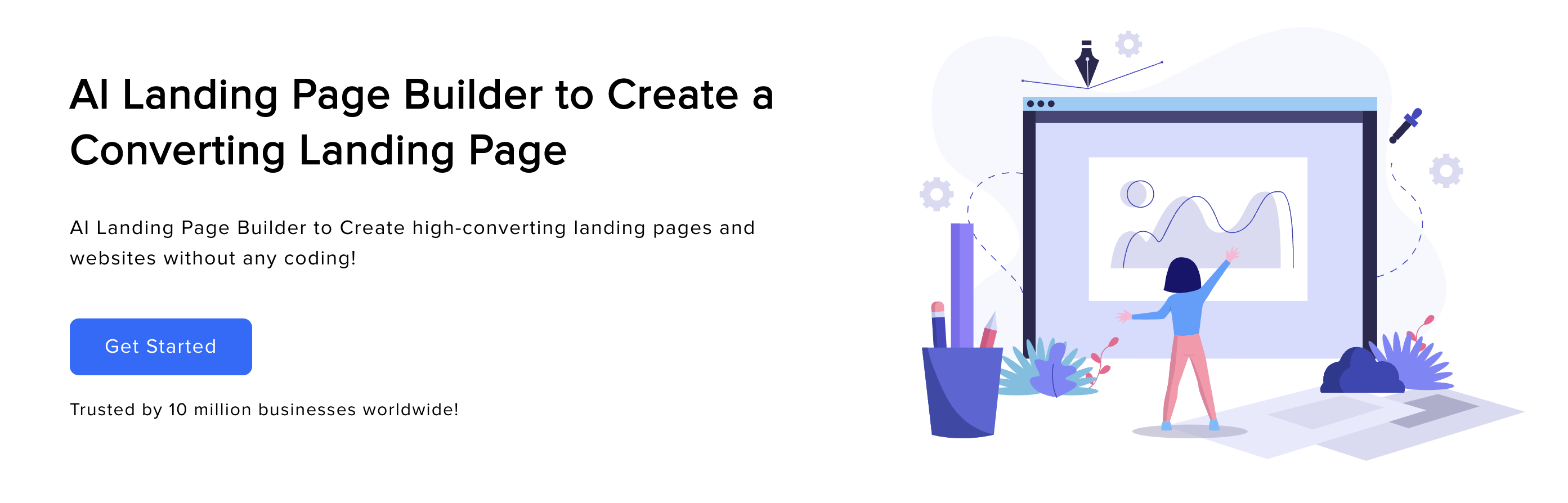 Appy Pie landing page builder to create a converting landing page.