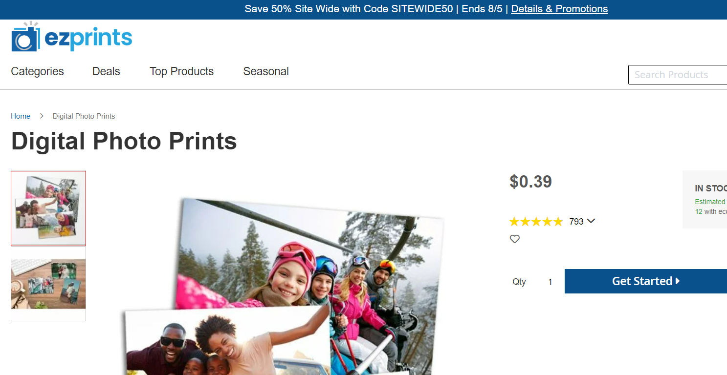 High-quality digital photo prints available on ezprints photo printing service.