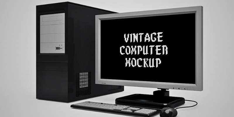 Vintage computer mockup.