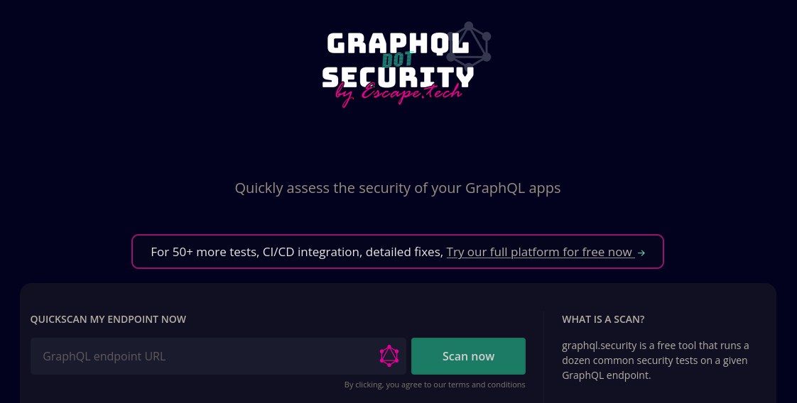 Free GraphQL vulnerability scanner 