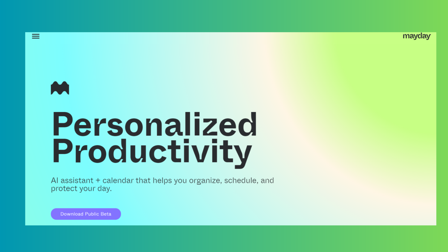 A website providing an AI-powered personalized productivity assistant.