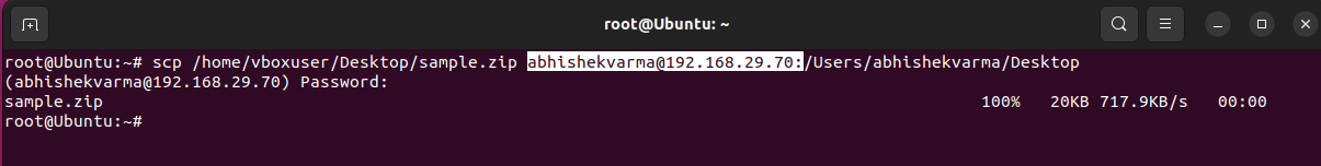 Ubuntu command line - secure copy protocol for transferring files.