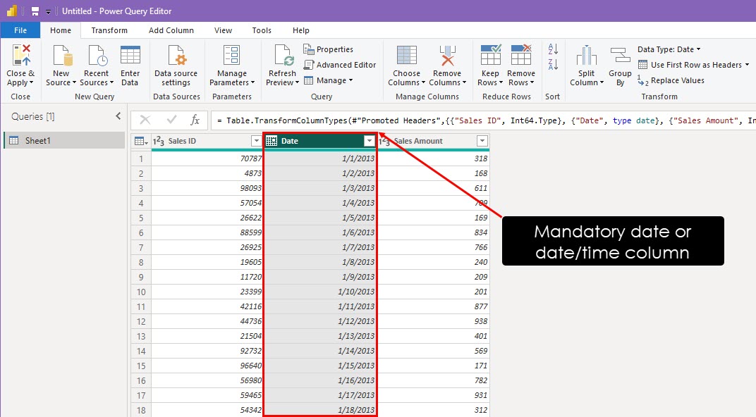 Date column