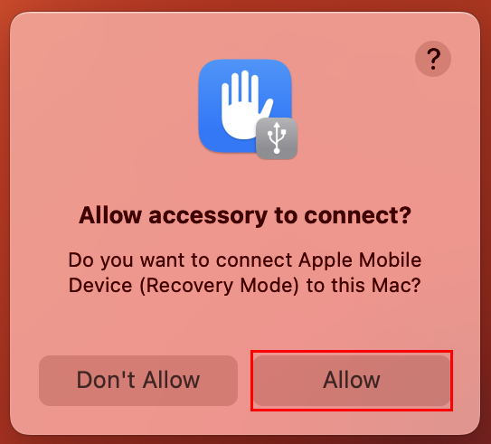 Allow accessory to connect