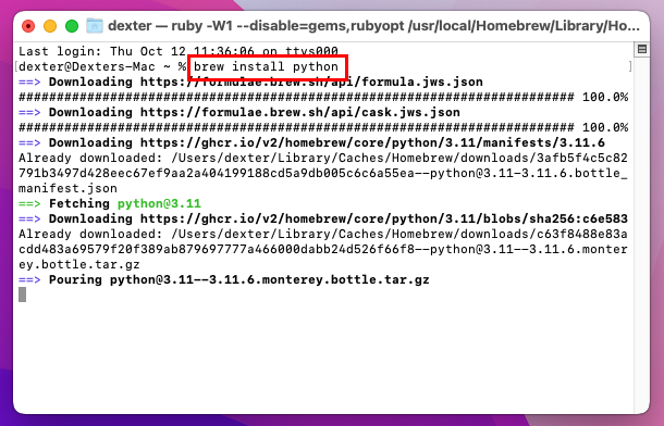 Brew install python