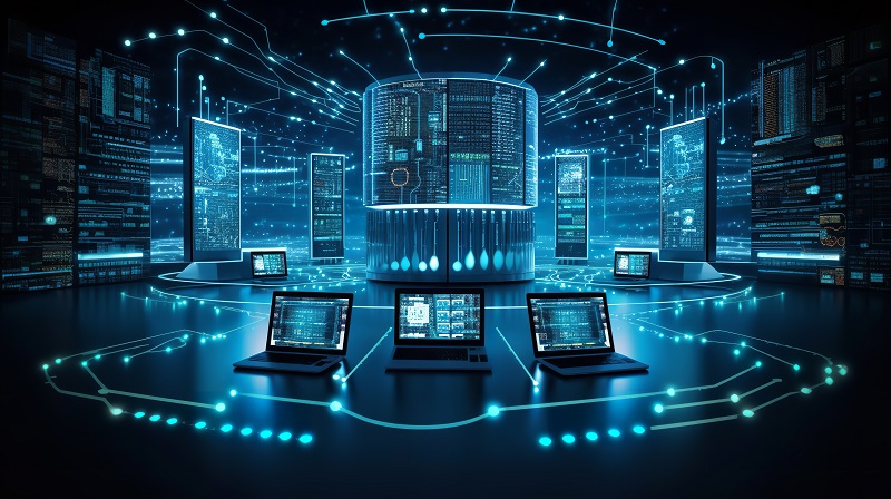 Graphic Representation of Multiple Computers Networked Over the Internet