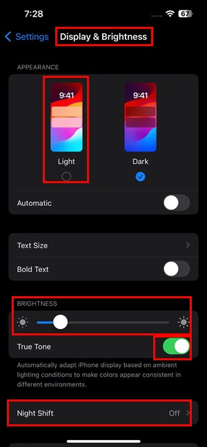 Display and brightness