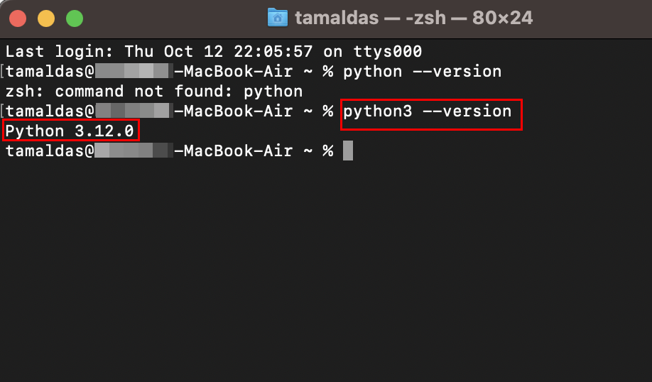 Verify python installation version