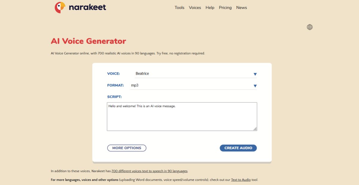 Narakeet-AI-Voice-Generator