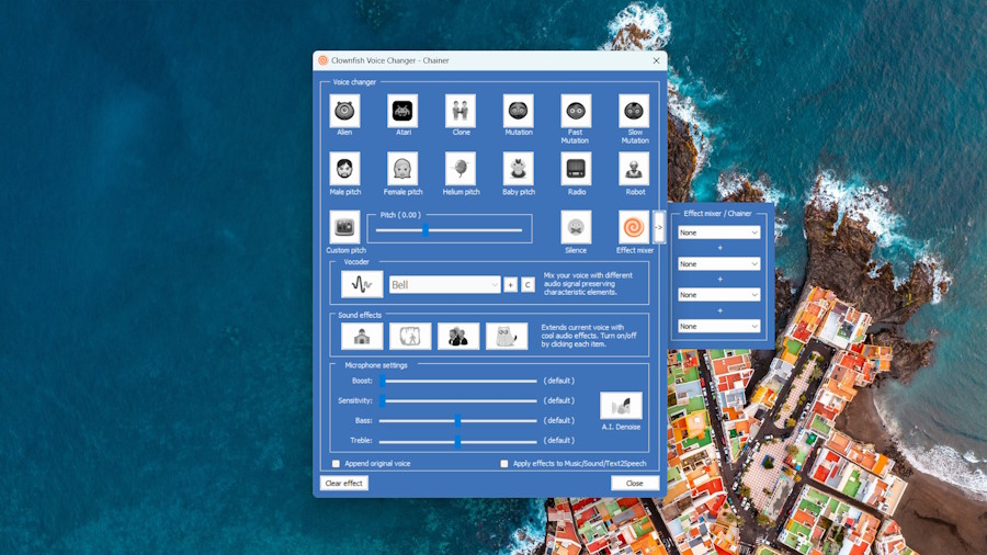 Clownfish voice changer on Windows.