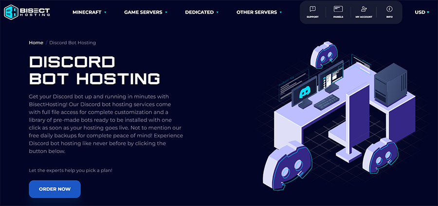 Discord bot hosting Bisect Hosting.