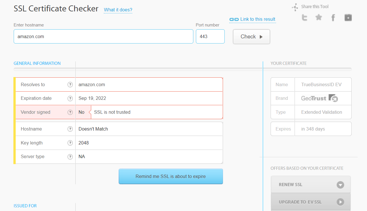 SSL Certificate checker