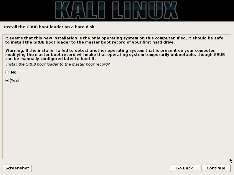 kali-install-grub