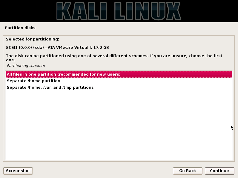 kali-select-partition